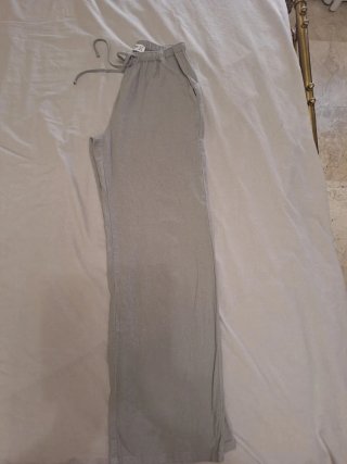 Pantalón de lino gris talla S nuevo, a estrenar