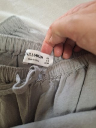 Pantalón de lino gris talla S nuevo, a estrenar
