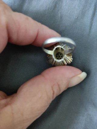 Anillo Antiguo Plata Flor