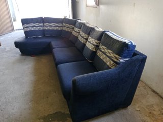 Sofá  chaiselongue modular azul