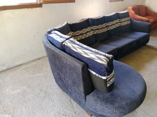 Sofá  chaiselongue modular azul