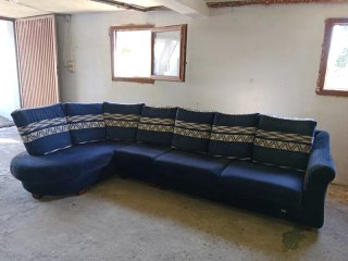 Sofá  chaiselongue modular azul