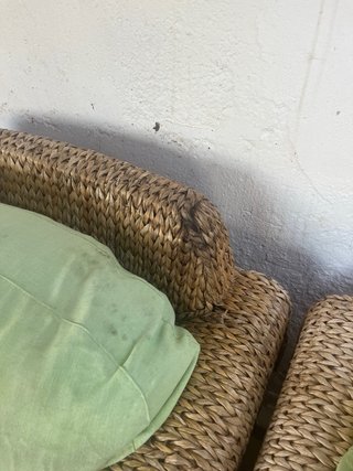 2 Sillones de Terraza Mimbre y Tela