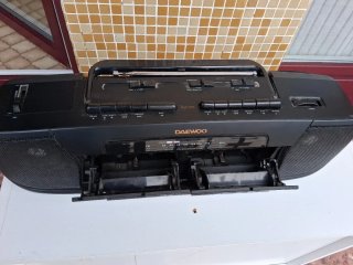 Radio Casete Doble Pletina Daewoo Negra