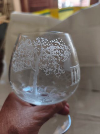 5 Bicchieri Cognac/Brandy Incisi