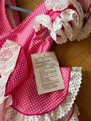 Vestido Flamenco Niña Rosa Lunares