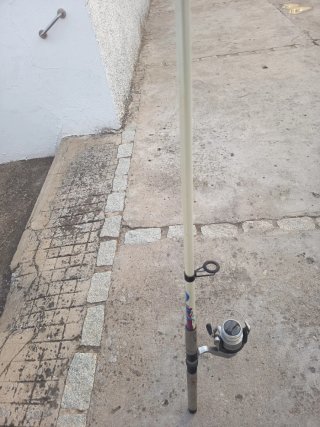 Caña de pescar con carrete