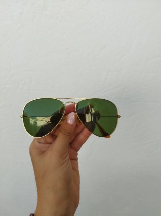 Gafas de Sol Ray-Ban Aviator Doradas Cristales Ver