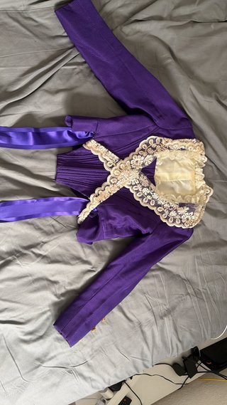 Traje de Fallera Morado y Turquesa