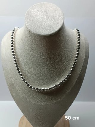 Collar plata diseño bolitas