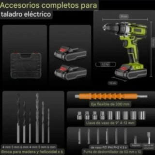 Taladro Atornillador Inalámbrico (2 Baterías)