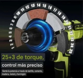 Taladro Atornillador Inalámbrico (2 Baterías)