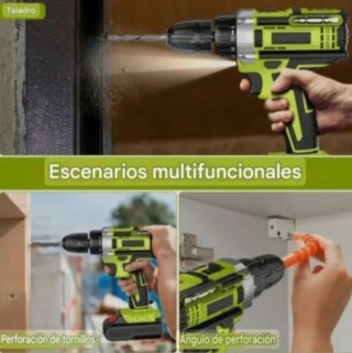 Taladro Atornillador Inalámbrico (2 Baterías)