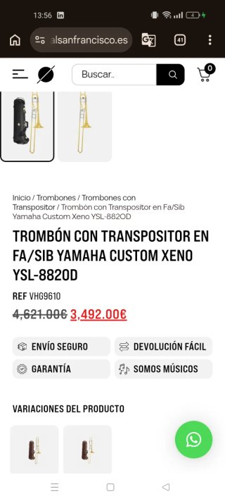 Trombón en FA/SiB Yamaha C.Xeno YSL 8820