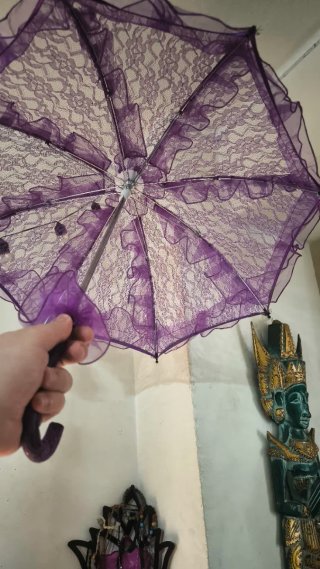 Paraguas Encaje Morado Boda/Disfraz Carnavalife
