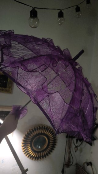 Paraguas Encaje Morado Boda/Disfraz Carnavalife