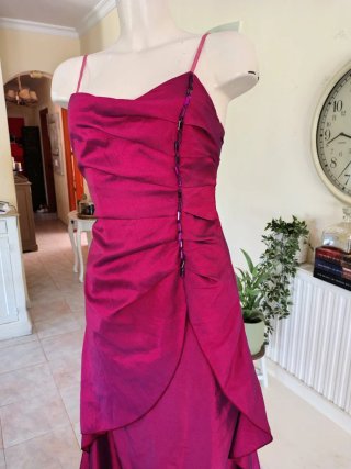 Vestido fiesta fucsia Gotas de Junio T38