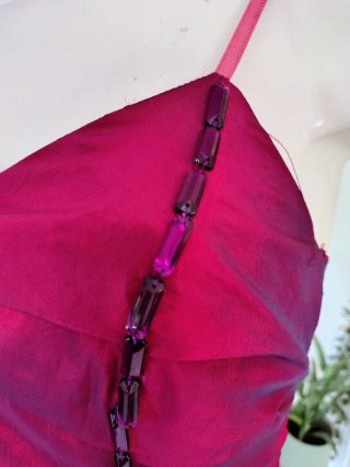Vestido fiesta fucsia Gotas de Junio T38