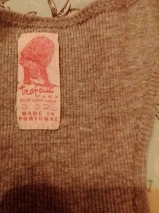Camiseta tirantes Zara gris.  Vintage