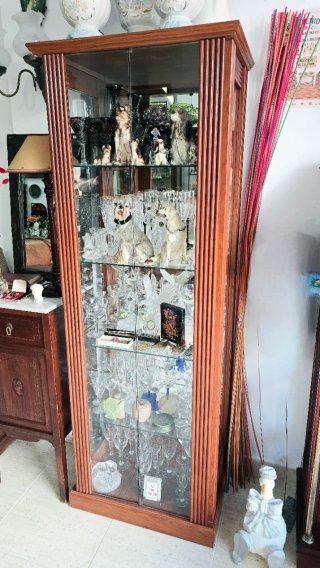 Vitrina Expositora Cristal Tallado Madera