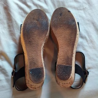 Sandalias cuña corcho Refresh negras