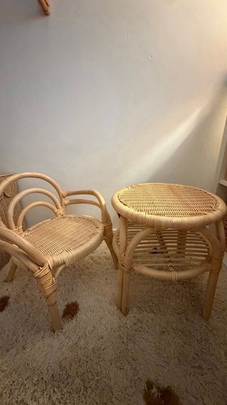 Mesa y Silla Infantil Ratán H&M