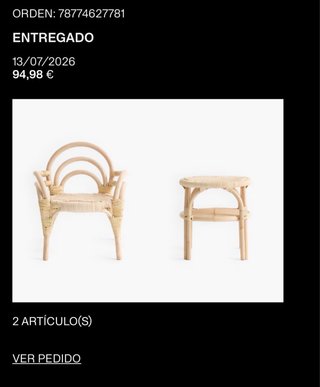 Mesa y Silla Infantil Ratán H&M