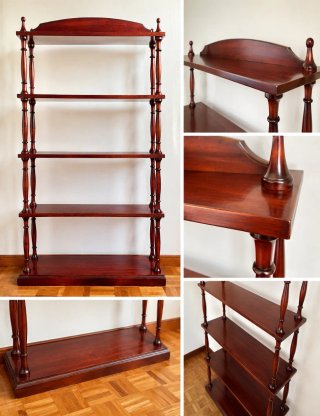 Estantería librería clásica de madera de cerezo