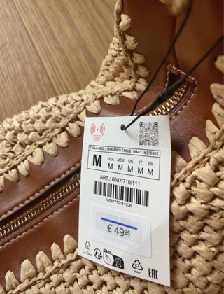 Borsa multiposizione in fibra naturale, Zara