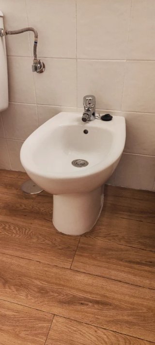 Bidé marca Gala de porcelana blanca.