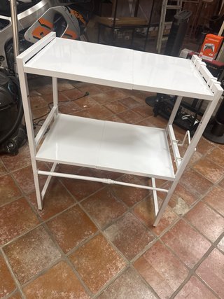 Mueble metal blanco 2 estantes
