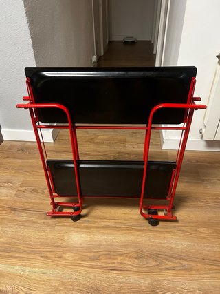 Camarera metálica 2 bandejas roja