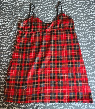 Camisón de raso a cuadros