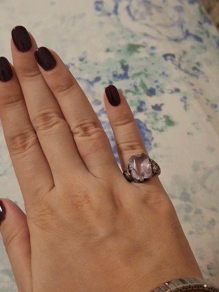 Anello chevalier argento e ametista antico