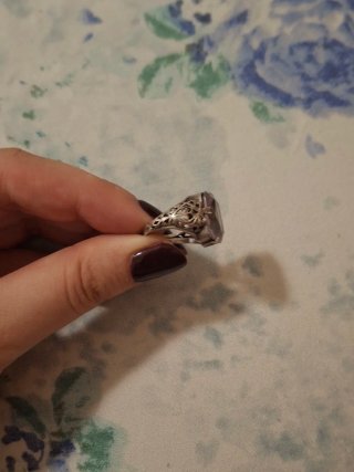 Anello chevalier argento e ametista antico