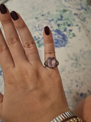 Anello chevalier argento e ametista antico