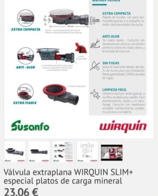 Válvula WIRQUIN SLIM+ extraplana platos