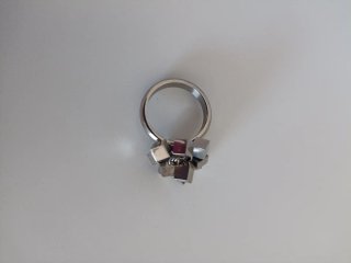 Anillo Talla 11 Plata Cubos Diseño