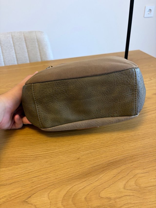 Bolso bandolera MAC&NOA piel marrón y topo