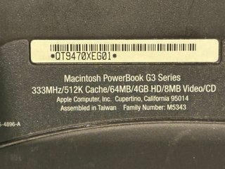 Powerbook G3 Lombard 333 MHz en óptimo estado