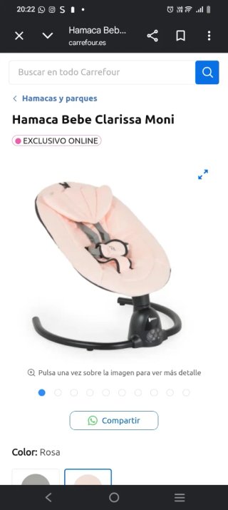 Hamaca Bebé Clarissa Moni Rosa
