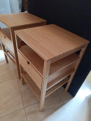 Mesita Noche Ikea NORDKISA Bambú