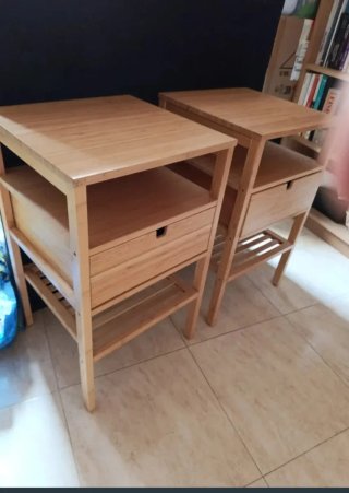 Mesita Noche Ikea NORDKISA Bambú