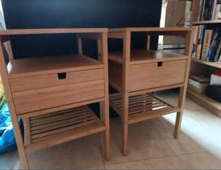 Mesita Noche Ikea NORDKISA Bambú