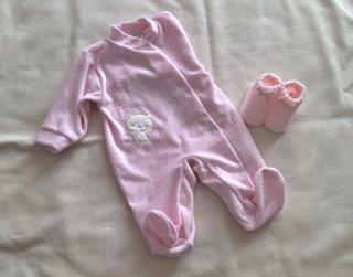 Macacão Rosa Bebé - 1 Mês