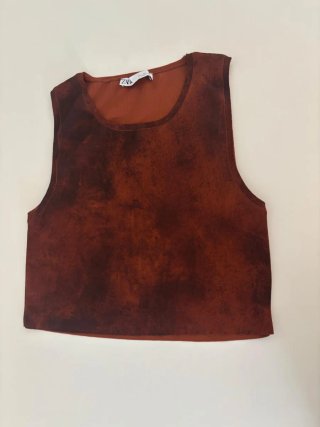 Top corto Zara efecto teñido