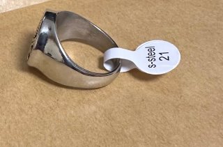 Anillo Sello Cannabis Acero Inoxidable Talla 21