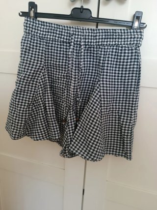 Falda pantalón cuadros Vichy azul XS