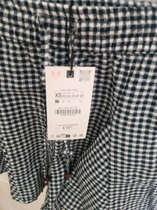 Falda pantalón cuadros Vichy azul XS