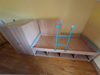 Cama litera doble madera y metal